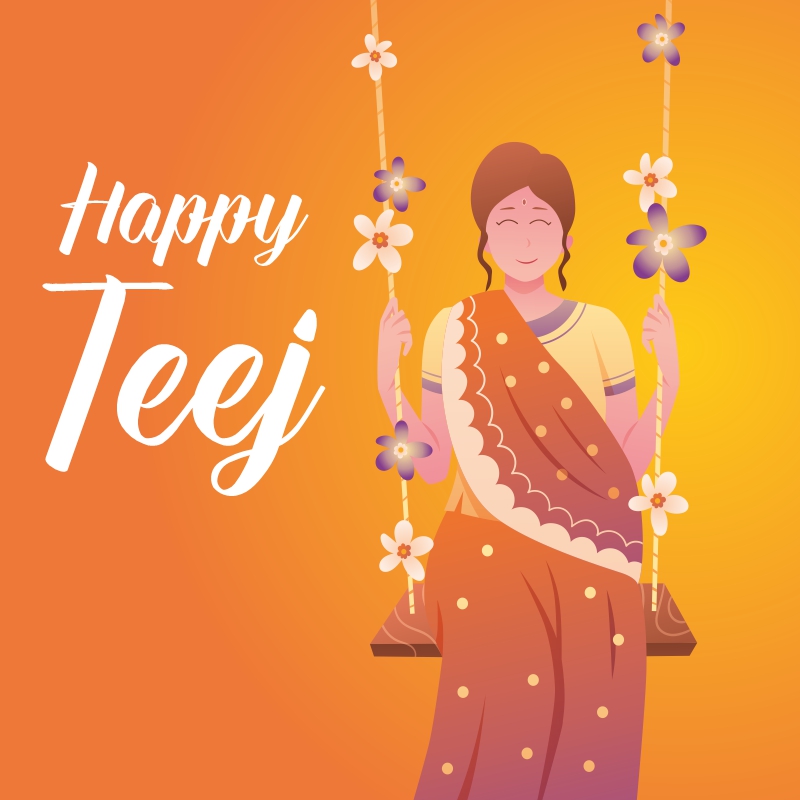 Hariyali Teej Greeting Vector Banner Download For Free With Free CDR