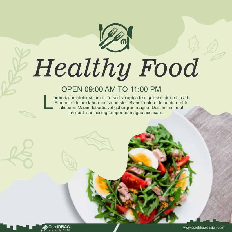 healthy food menu template design cdr