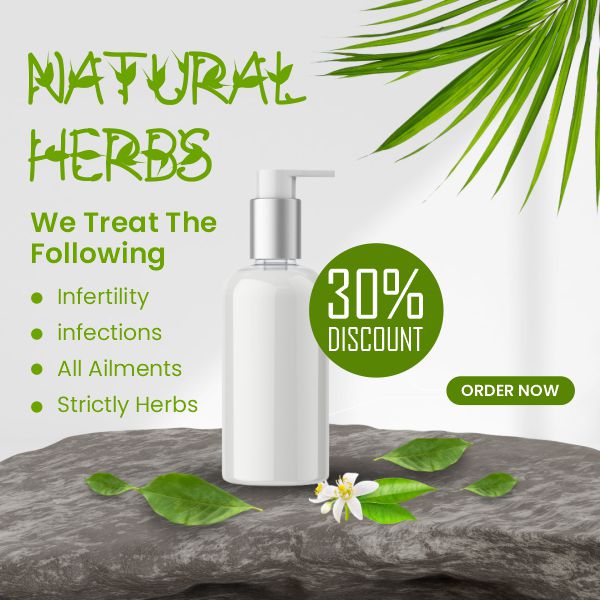 Herbs Natural Product Banner Design, Product Poster Design