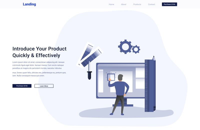 Hero Section Website Ui Design Vector Download For Free