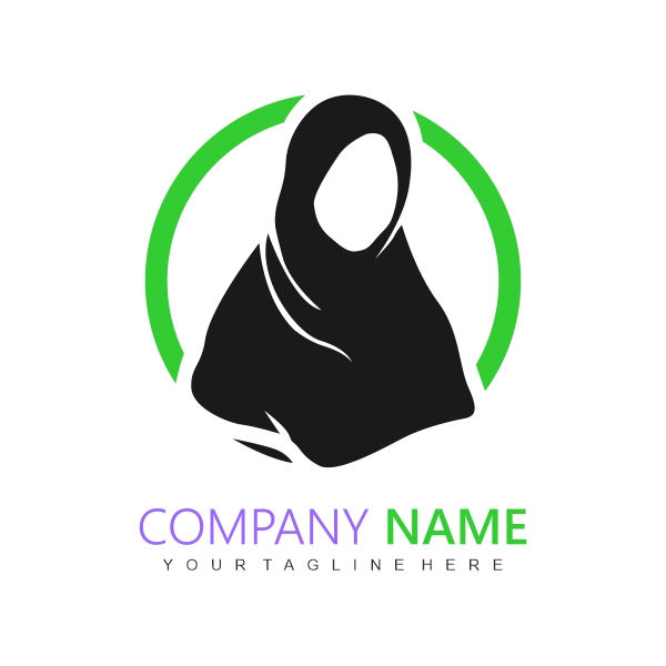 Hijab vector black logo Vector Banner Creative Design For Free In CDR file