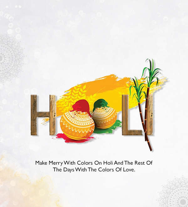 Holi Banner Design with Mud Pot Full of Dry Colours, Free PSD
