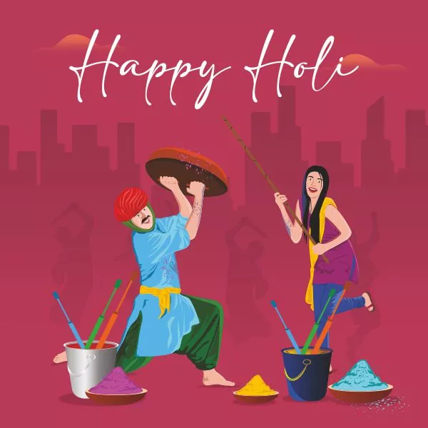 Holi Post Vector Image, Happy Holi Poster Vector Image