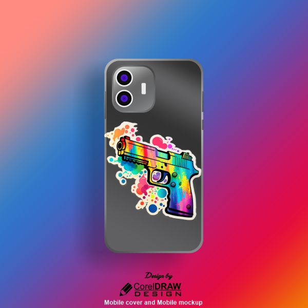 Holi Water Color Gun Print Mobile Cover Vector Design Download For Free