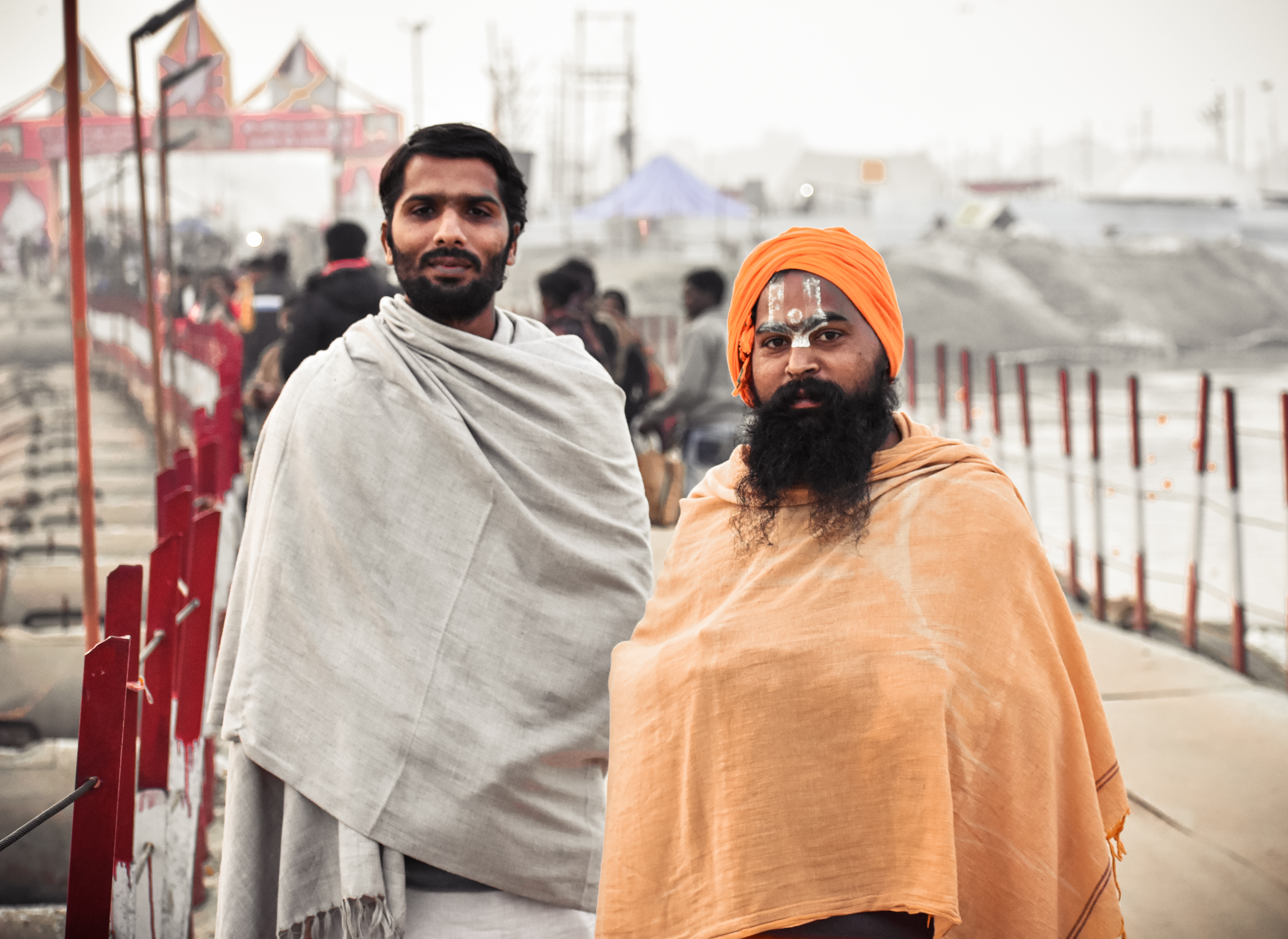 Holy Hindu Worshippers On the Sangam Ghat In Kumbh Fair