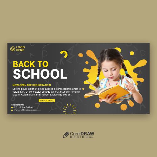Horizontal Banner Template For Back To School Season Premium Vector