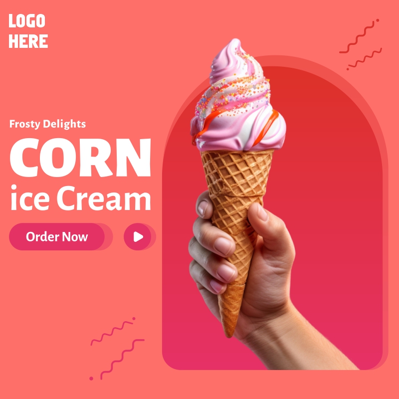 Ice Cream Shop Promotional Banner Template Design For Free