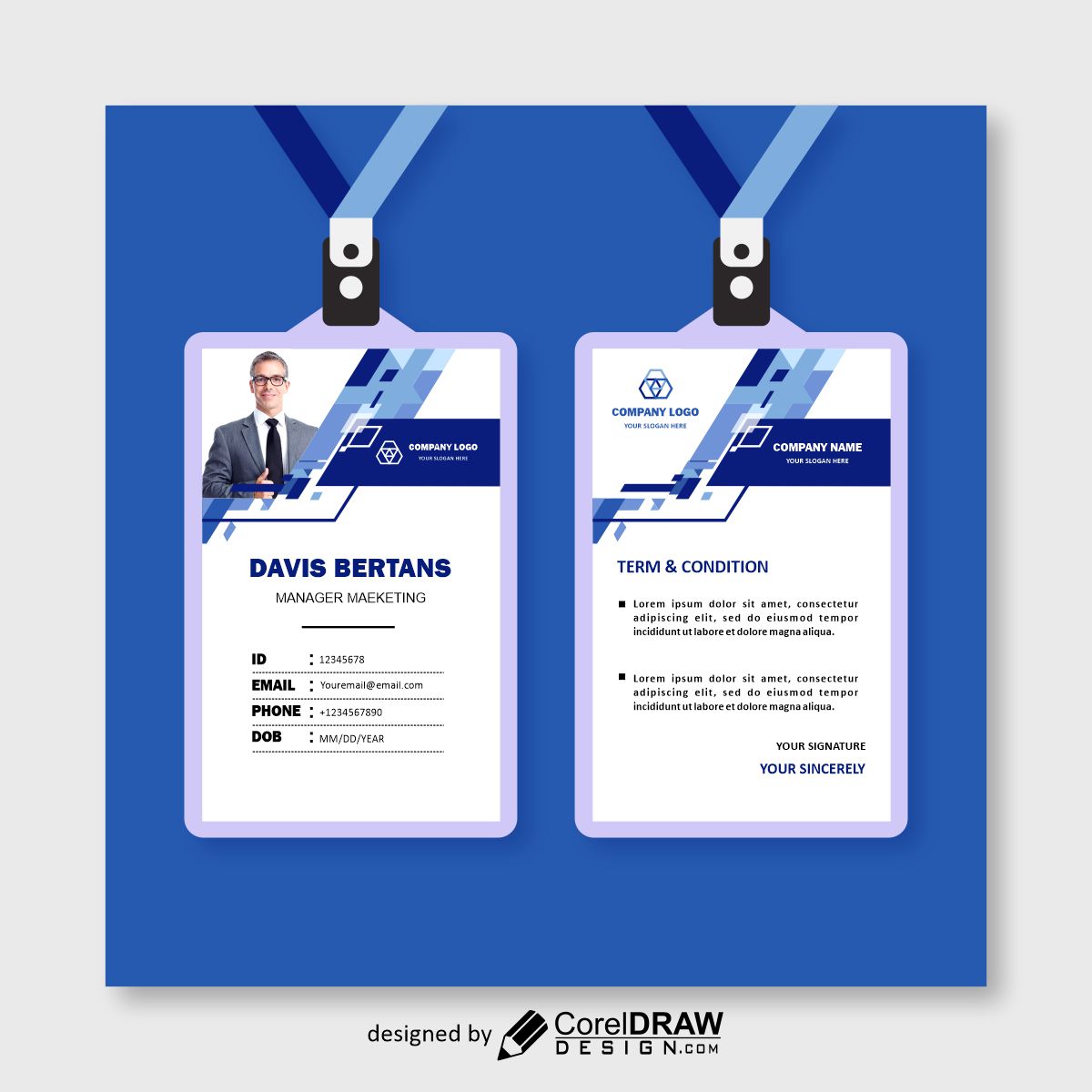 ID card poster vector design  for free