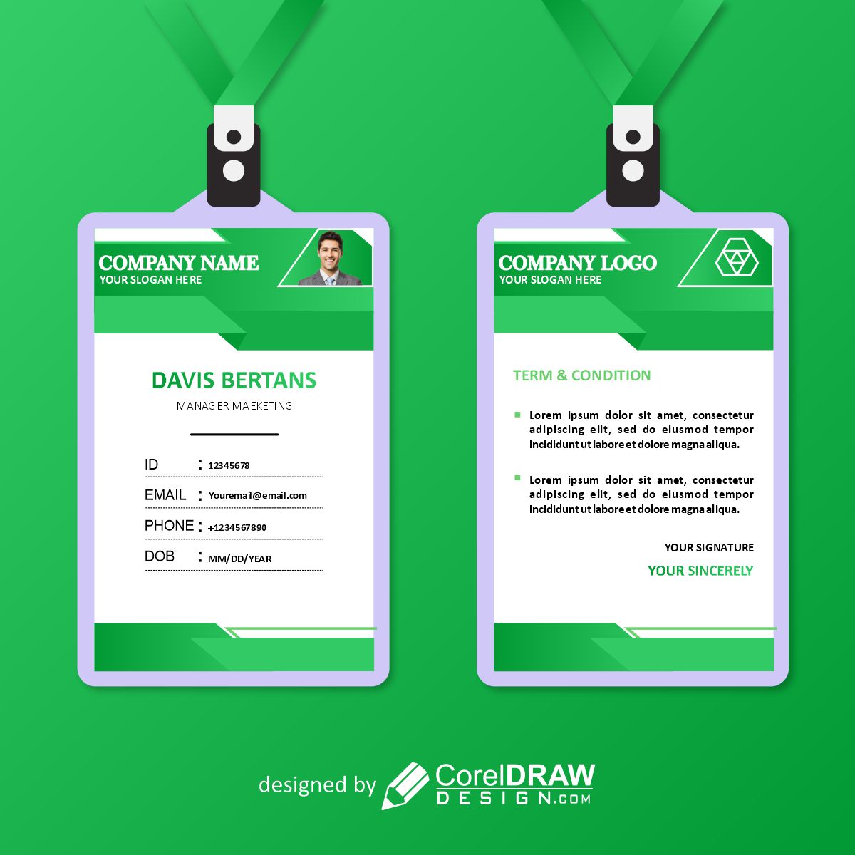 ID card template poster design download for free