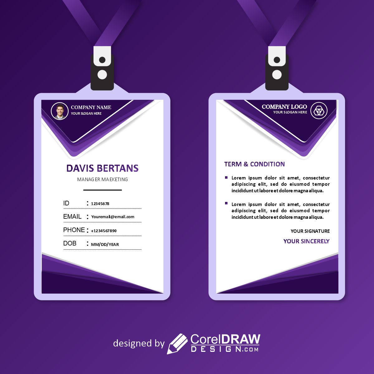 ID card template poster vector design download free