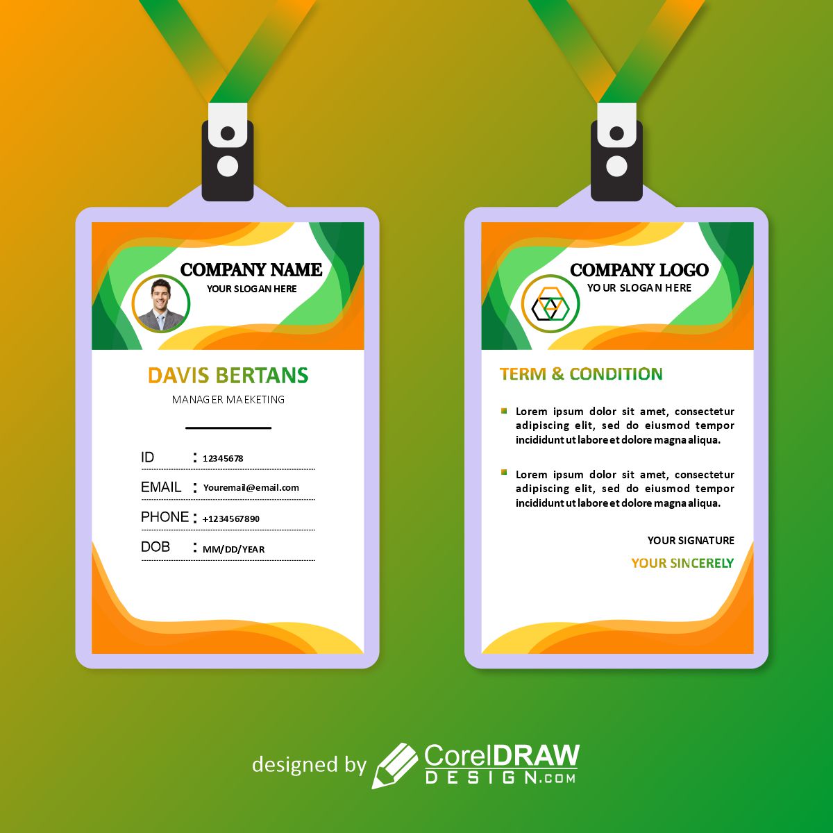 ID card template poster vector download for free