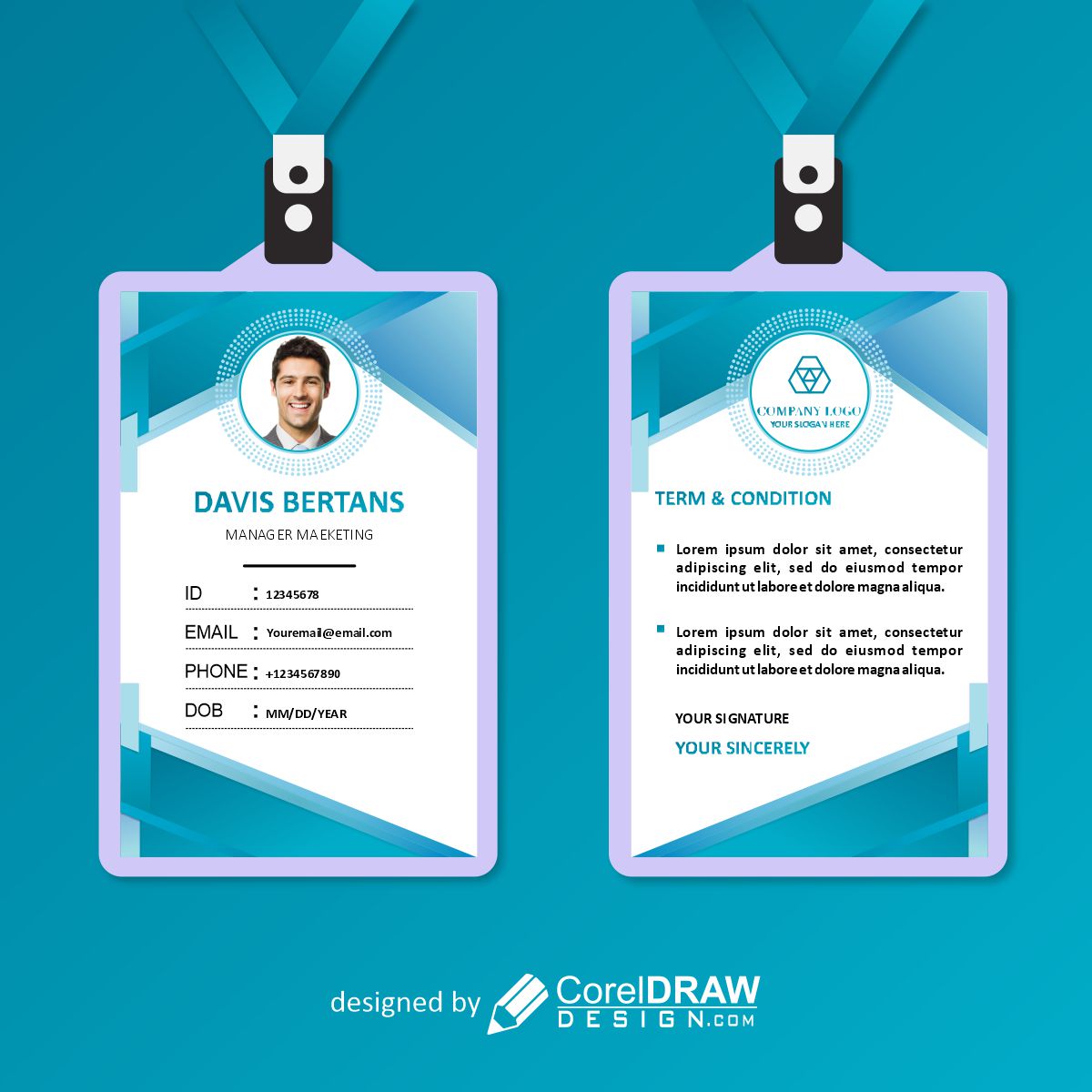 ID card template vector design download for free
