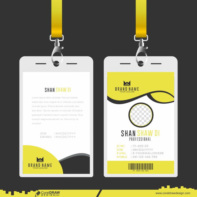 id cards minimalist template style free vector