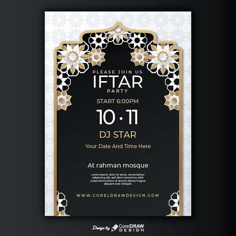 Iftar Invitation Download Ai & Eps Coreldraw Free Template