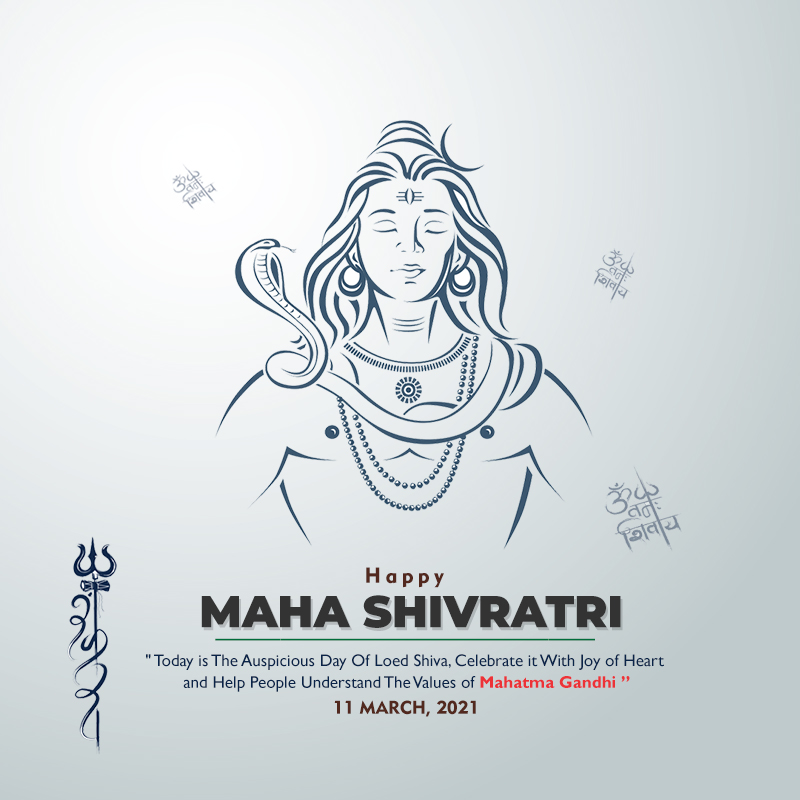 Illustration of Lord Shiva- Shivratri Banner Template Design, Free Psd