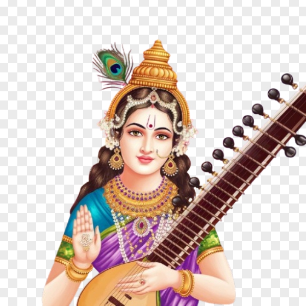 Indain Godess Maa Saraswati High Quality Png Download For Free