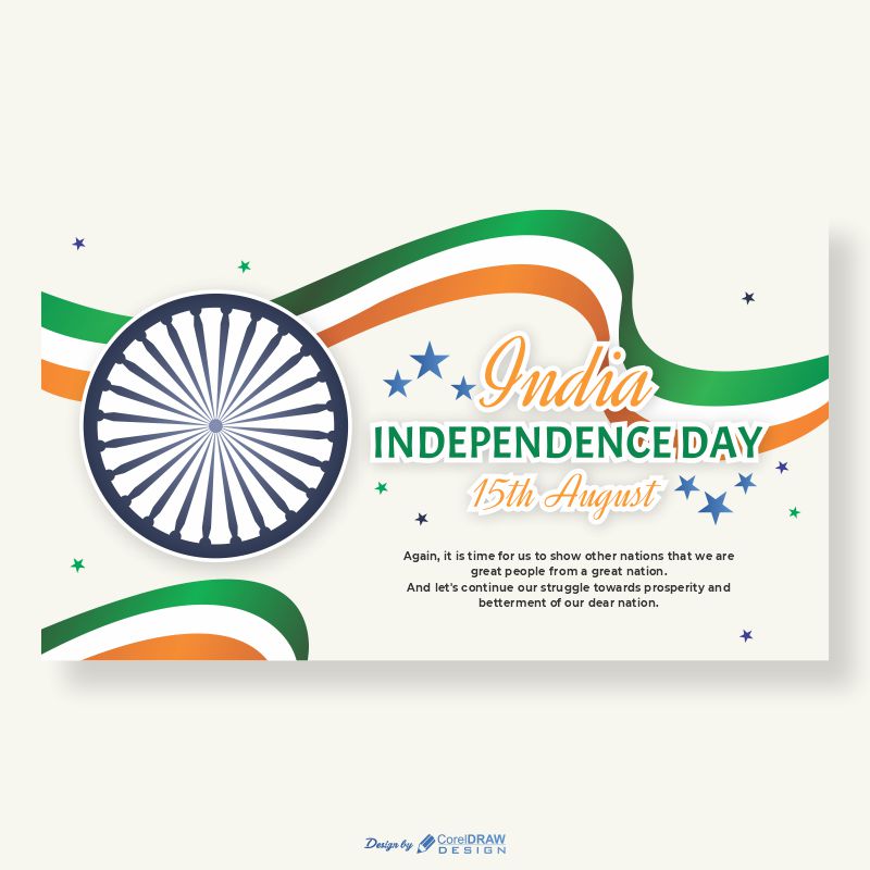 India Independence Day 15th August Vector Download From Coreldrawdesign