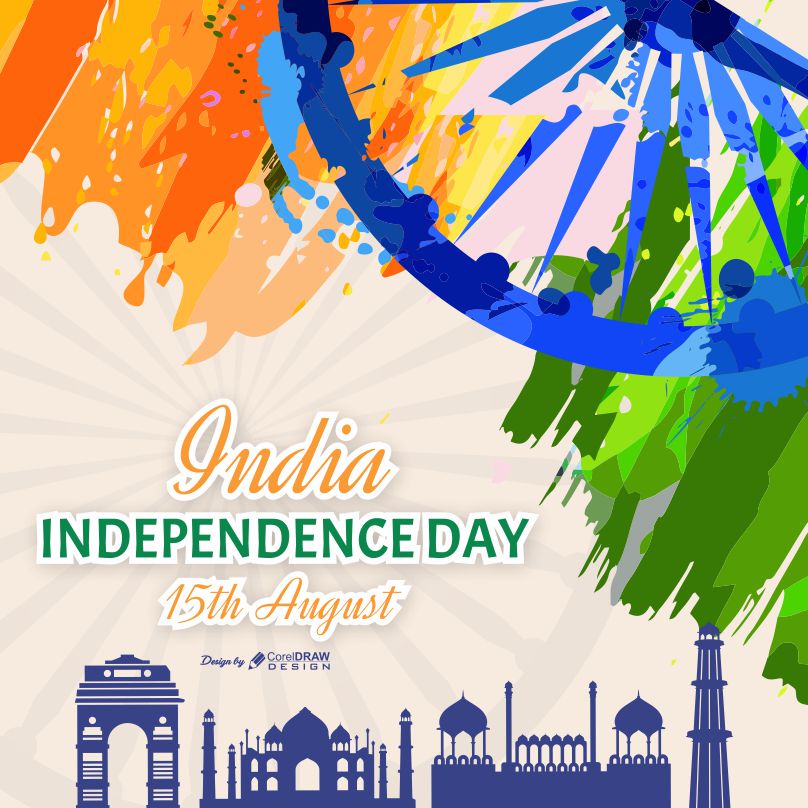 India Water Color Independence Day Download Free From Coreldrawdesign