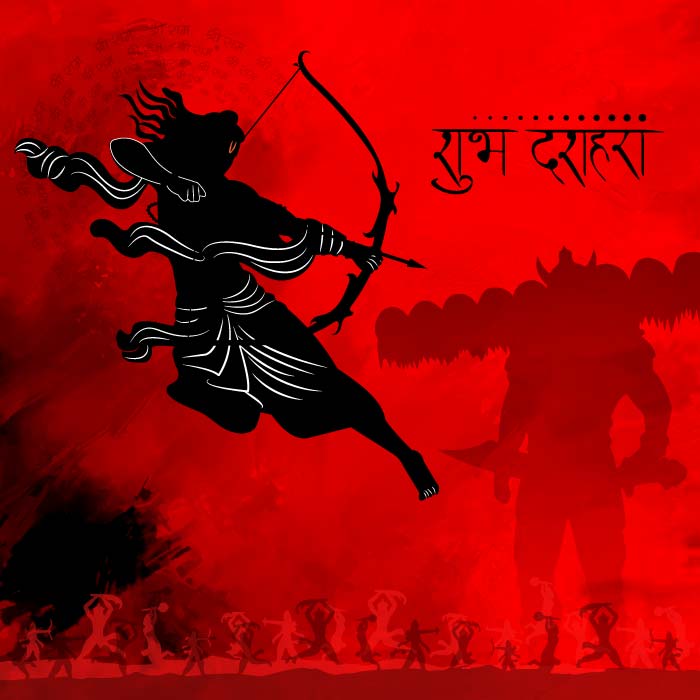 Indian festival dussehra vijaydashmi creative free vector 