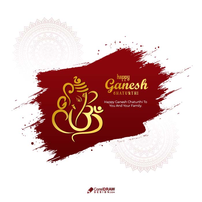 Indian Festival Ganesh Chaturthi Social Media Banner Post Vector Template