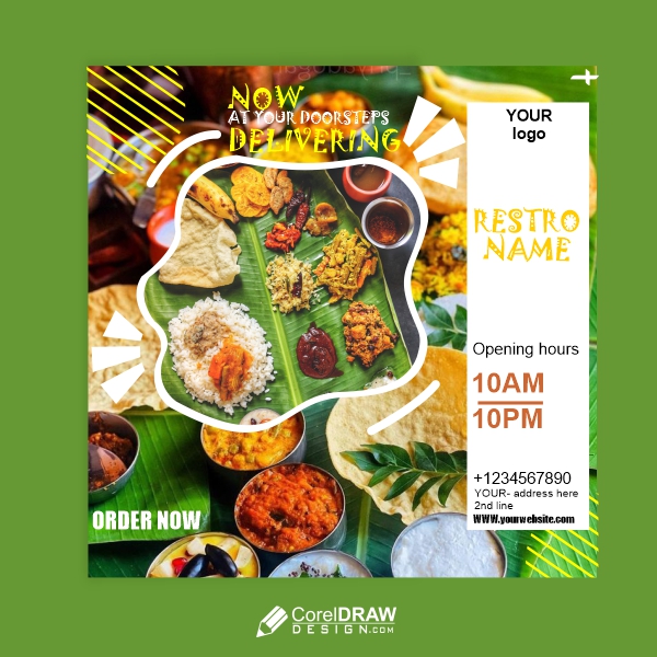indian food template vector design for free