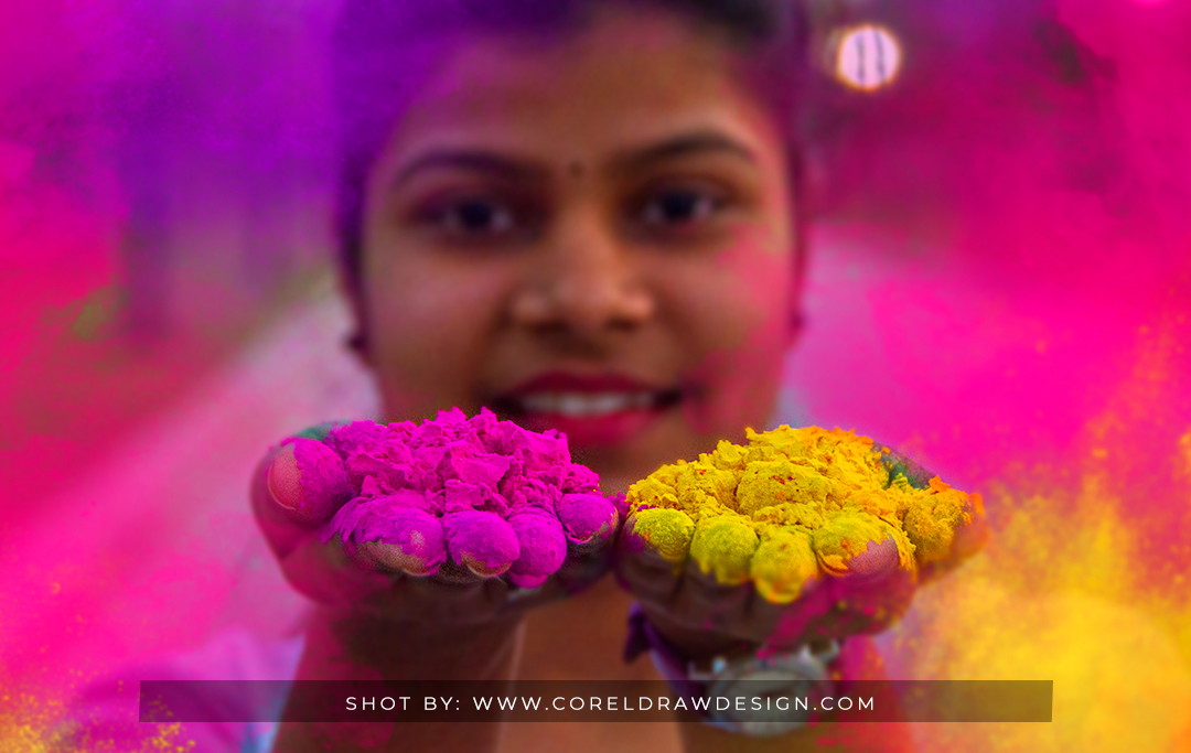Indian Girl With Handful Colors, Holi Pic, Background, Free HD Stock Photos