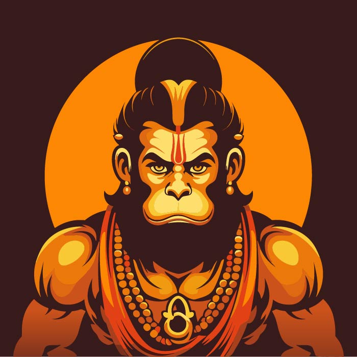 Indian god bajrangbali illustration vector art