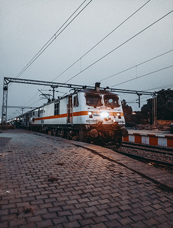 Indian Train Locomotive in the evening 4k stock photography