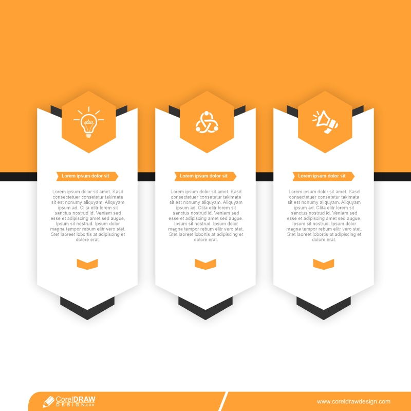 Infographic Template In Arrow Style Design Free Vector