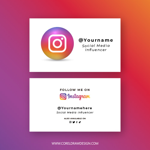 Download Instagram Business Card Template CorelDraw Design (Download
