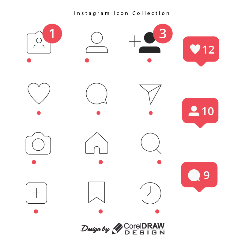 Instagram Icons Logos Collection Download Free From Coreldrawdesign