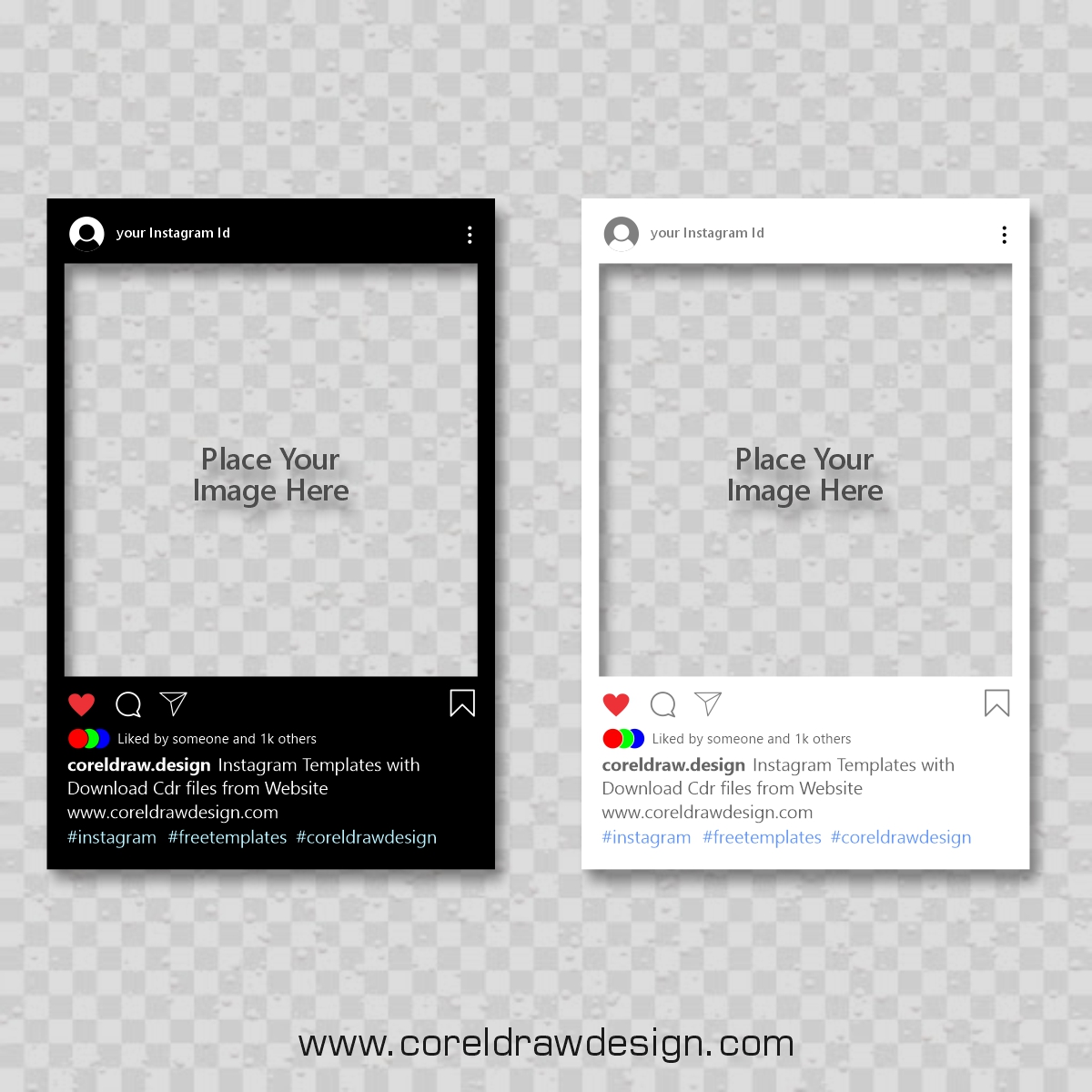 Download Instagram Post Transparent Black & White Background Design |  CorelDraw Design (Download Free CDR, Vector, Stock Images, Tutorials, Tips  & Tricks)