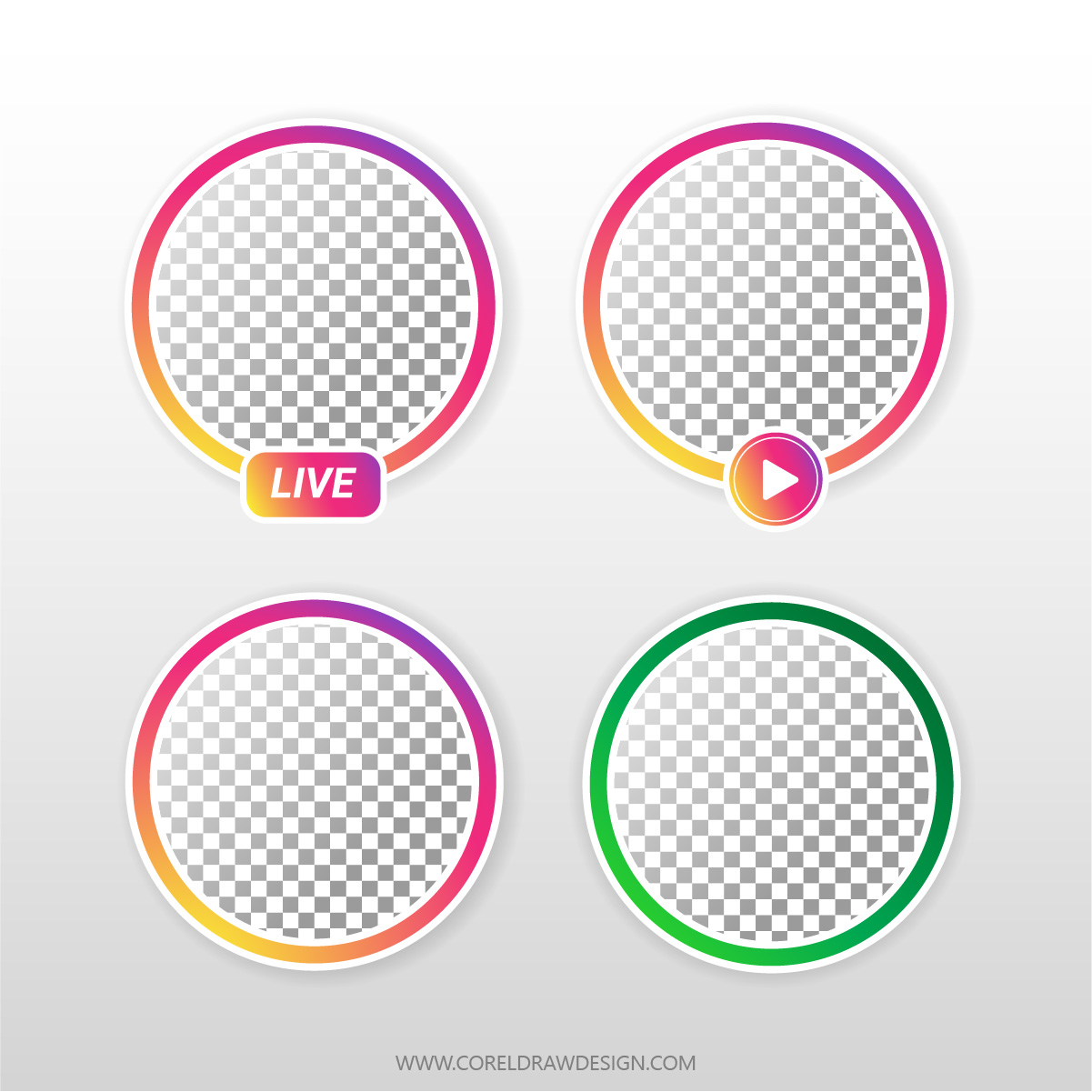 Download Instagram Profile Story, Live and Close Friend Story Circle  Profile Frame  CorelDraw Design (Download Free CDR, Vector, Stock Images,  Tutorials, Tips & Tricks)