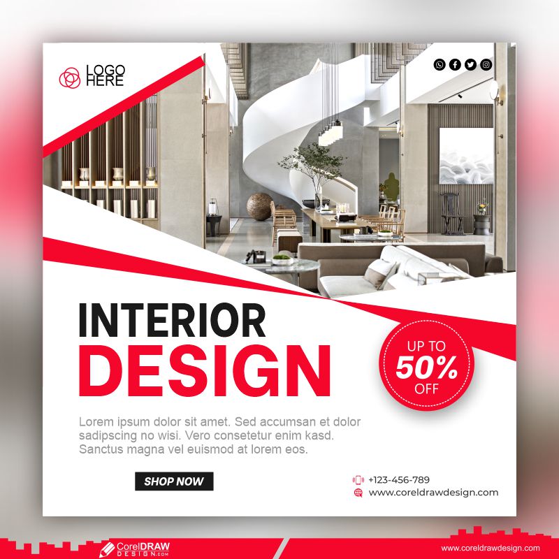 Interior design banner with trendy style of house Free Vector
