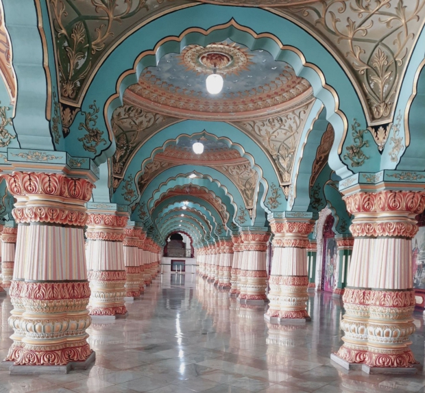 Interior Design of Palace, Columns - royalty free Stock Image