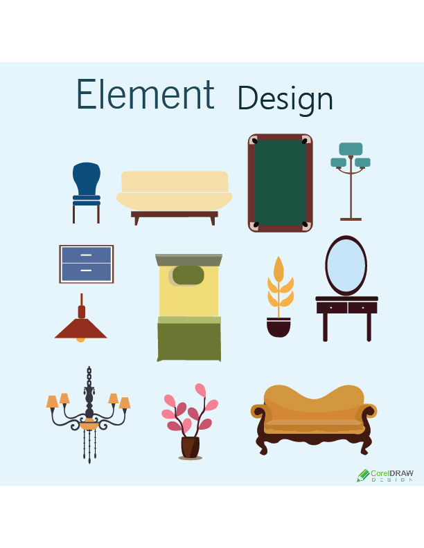 Interior Element Design Poster Vector Illustration Free