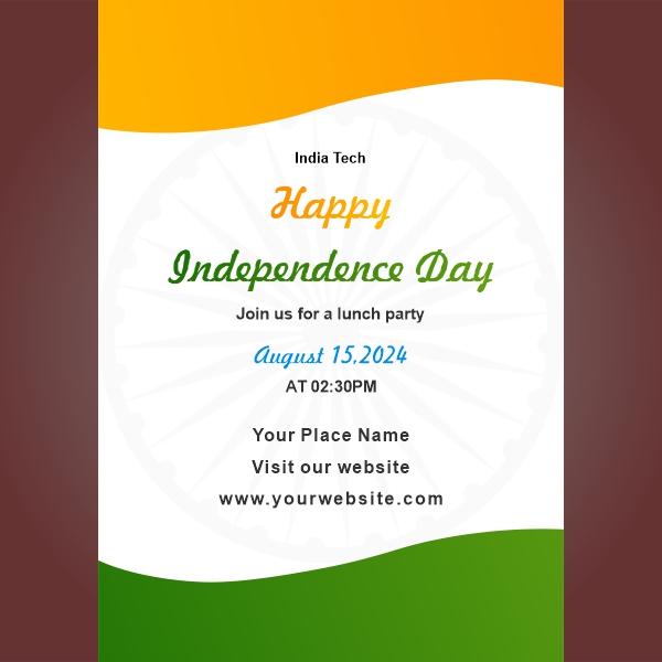 Invitation Card For Happy Independence Day  Design & Creativity for Free in Corel Draw Design in 2024