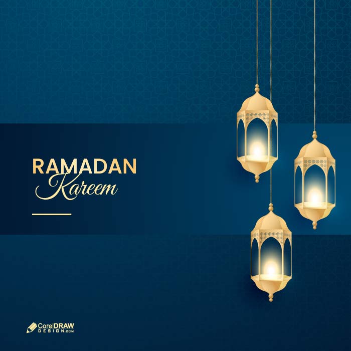 Islamic Festival Ramadan kareem concept wishes card vector