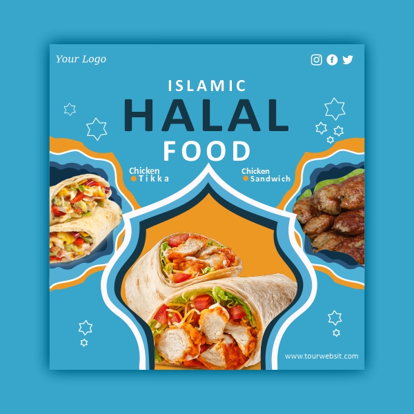 Islamic Halal Food Social Media Posts Vector Premium Vector Free 