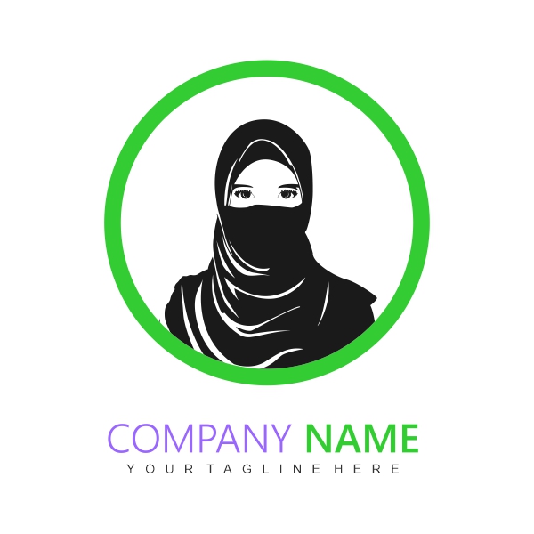 Islamic Hijab Girl logo Vector Banner Creative Design For Free In CDR file