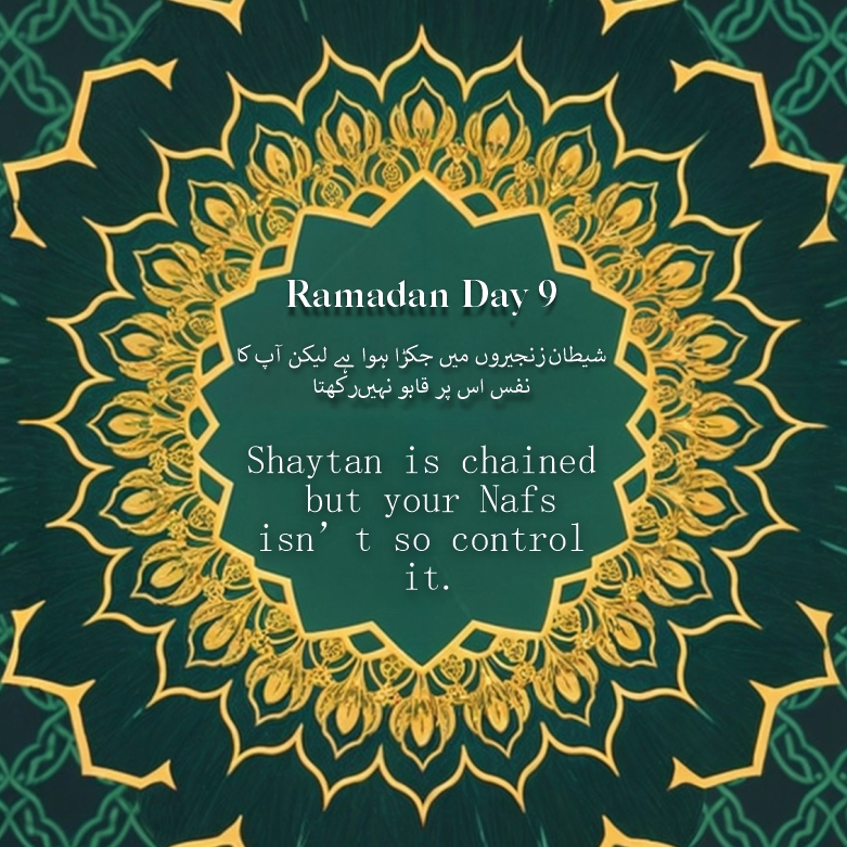 Islamic Ramadan Mubarak Day 9 Islamic Thought Image with mandala design download for free