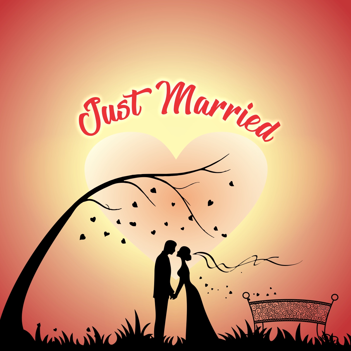 Just Married Couple Romantic background