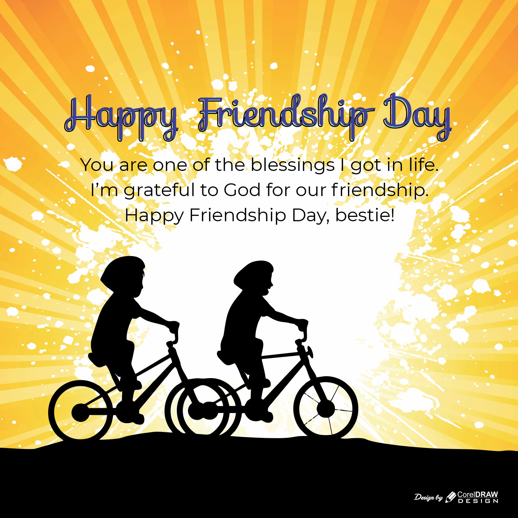 Kids Friendship Cycling Friendship Day Download Free Vector Graphic From coreldrawdesign