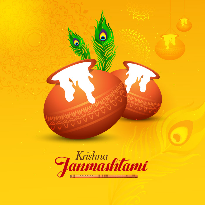 Krishna Birthday janmastami festival free creative vector