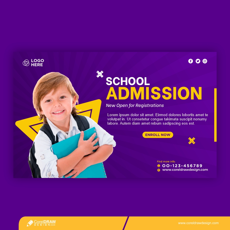 Latest Banner Template For Back To School Season Free Vector