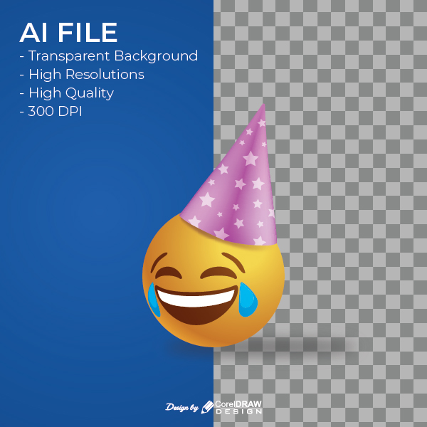 Laugh Hat Emoji AI & EPS File Download Trending 2021 Free Template