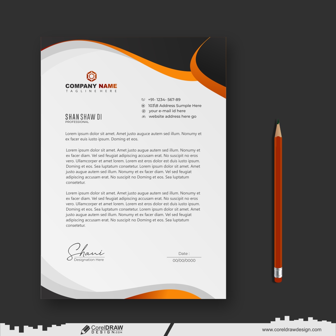 letterhead business CDR free vector template 
