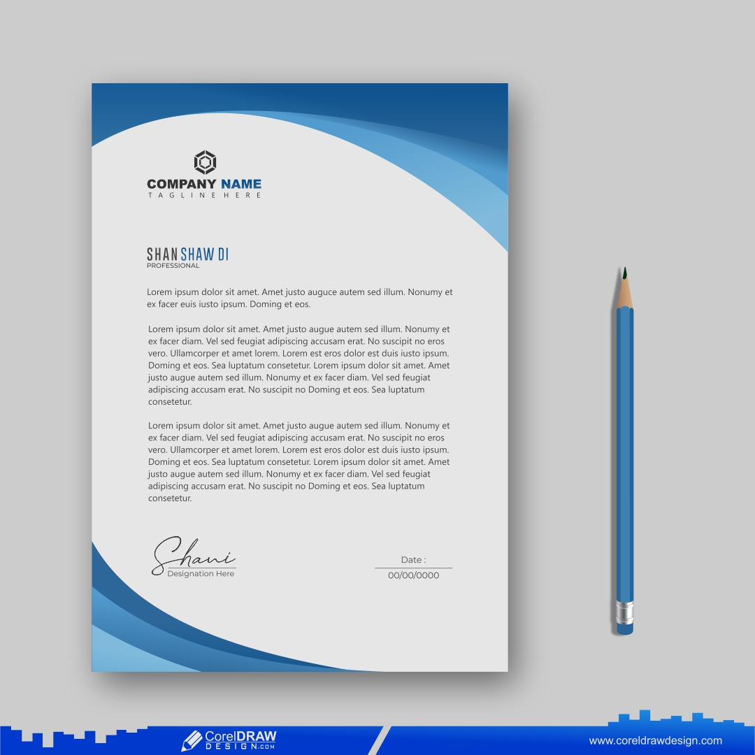 letterhead business cdr free vector template