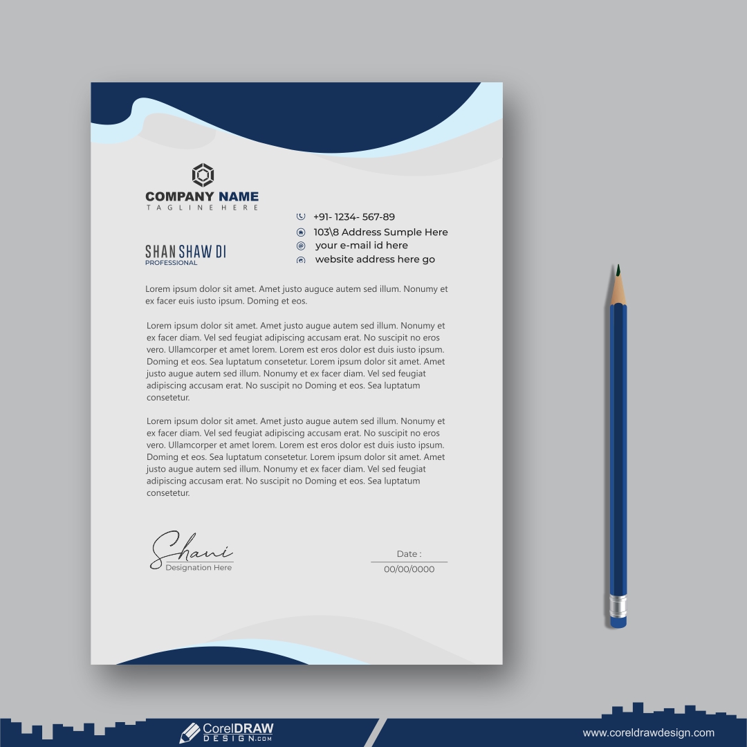letterhead business free template CDR
