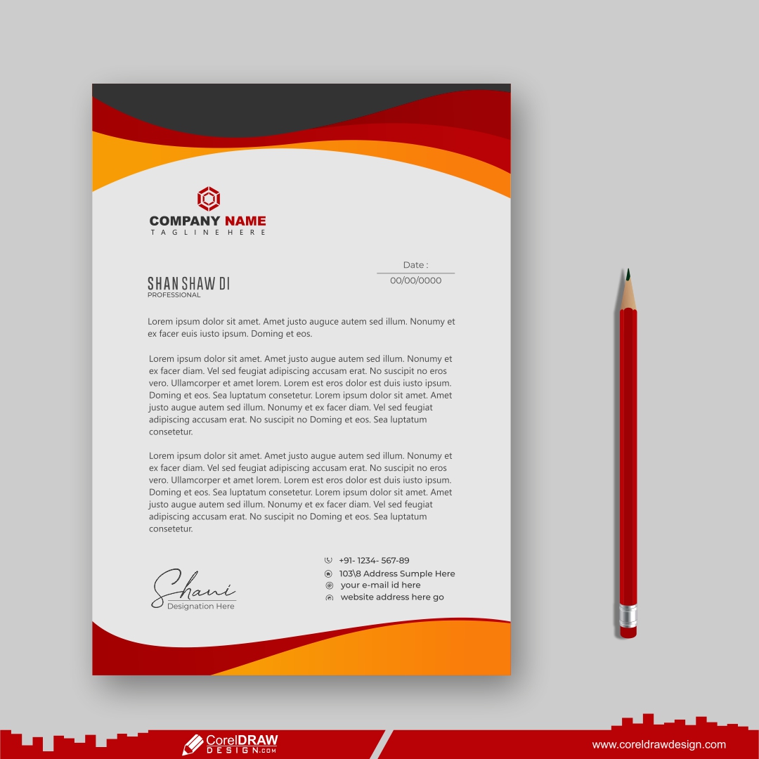 letterhead business free template CDR free vector